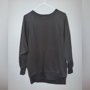 Aerie Gray Fleece Crewneck Sweatshirt Small Cozy Lounge Pullover